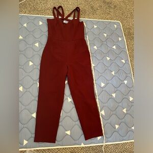 Express Red Date Night Jumpsuit